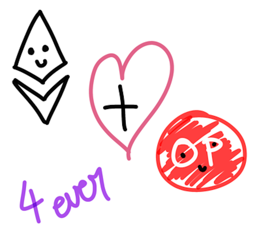 Ethereum and Optimism Forever Doodle.